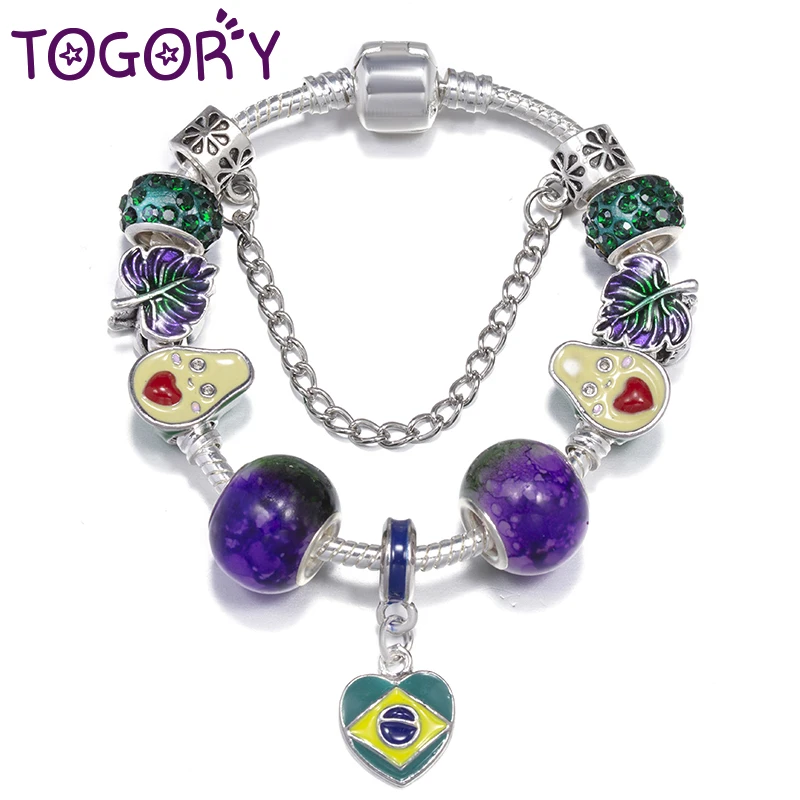 Высококачественный браслет с подвесками в виде листьев авокадо сделай сам