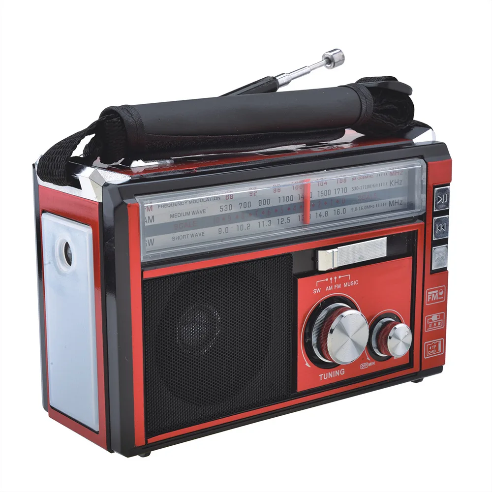 

Semiconductor Radio Gift Old Man Three-band Radio Retro Portable Card Bluetooth Speaker FM Pointer Suitable for The Elderly