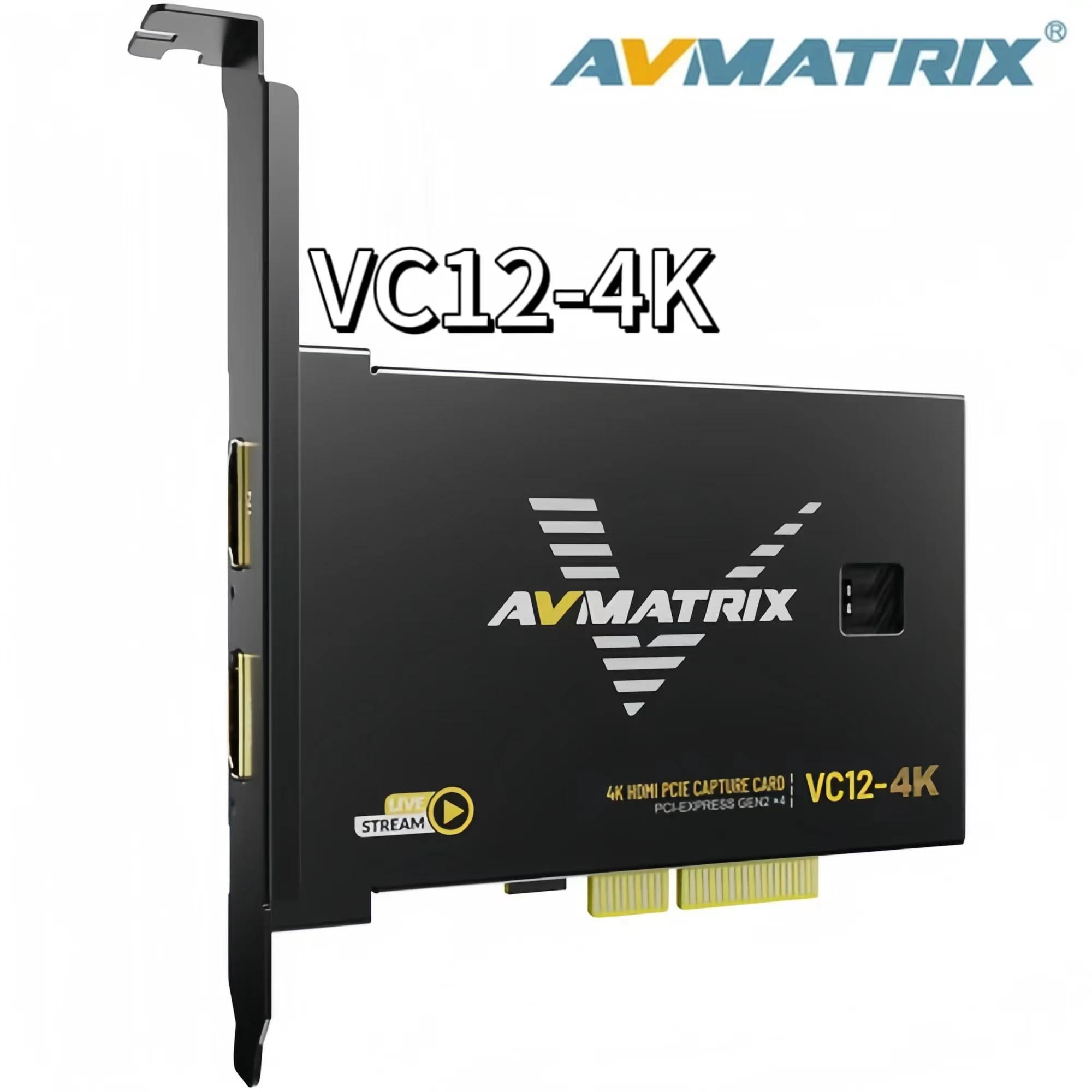 Карта захвата игр AVMATRIX VC12-4K PCIE 4k для Livestream и запись в PS5 PS4/Pro Xbox Series OBS работает с