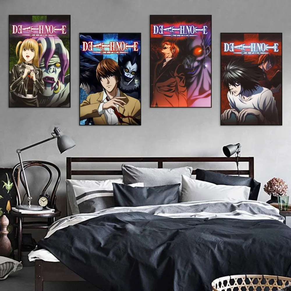 

Death Note Poster Self-adhesive Art Poster Retro Kraft Paper Sticker DIY Room Bar Cafe Vintage Decorative Painting