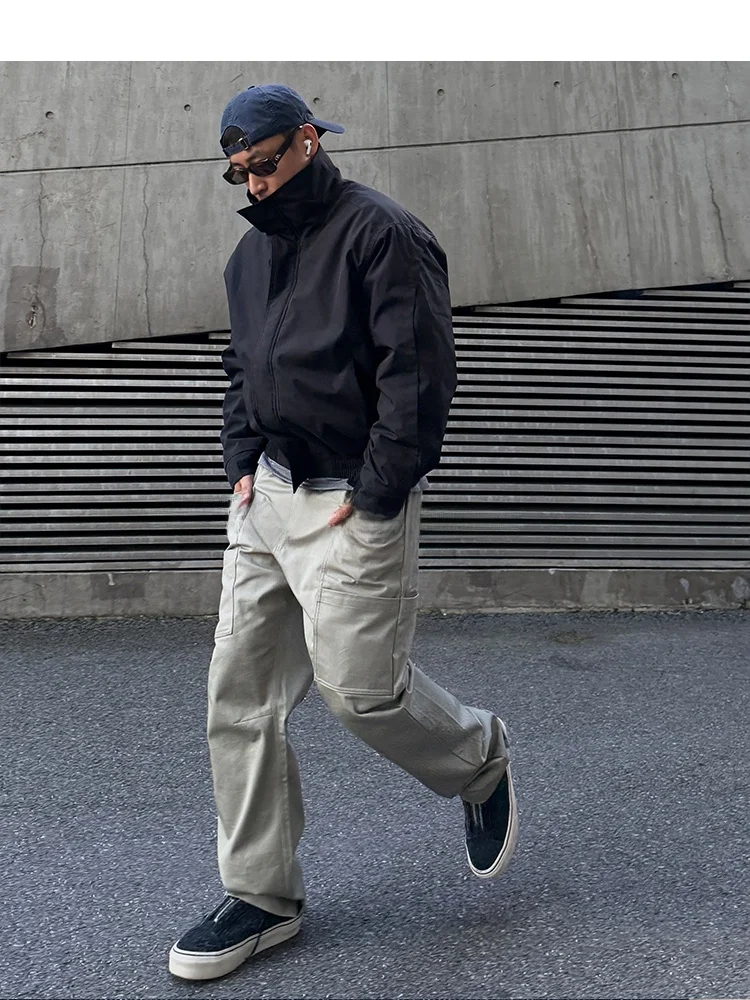 [Sts] Limb Jacket Autumn and Winter Warm Flng Structure Loose Stand Collar Capable Fluffy Cotton-padded jacket ...