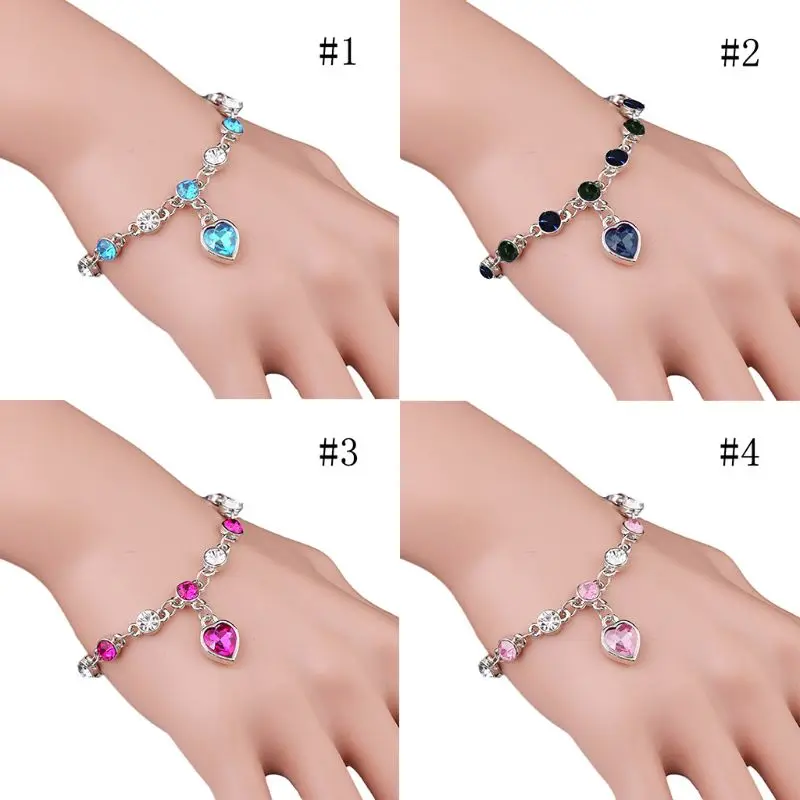

Fashion Women Bracelet Crystal Heart New Style Design Bracelets Simple Jewelry H 264E