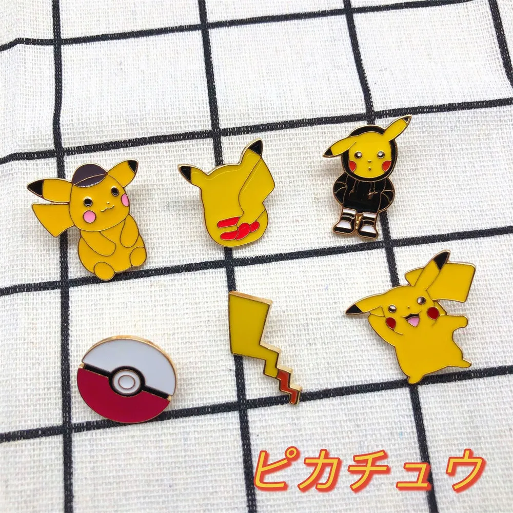 

6Pcs/Lot Anime Cute Brooches Cartoon figures Badge bag clothing accessories Pins Jewelry New Gift for Lover Friend student