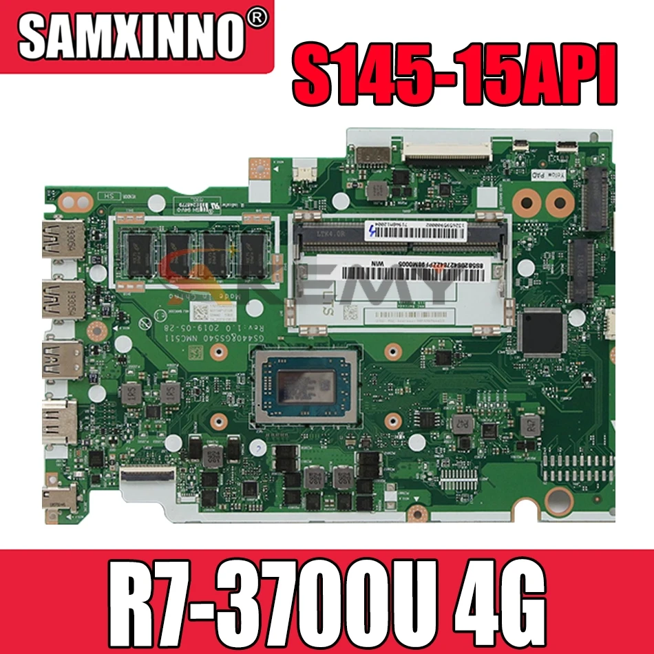 

NM-C511 для Lenovo IdeaPad S145-15API, портативная материнская плата с процессором R7 3700U и 4G DDR4 100%, рабочая материнская плата