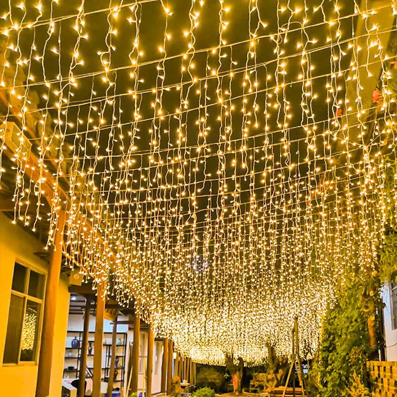 

5m Christmas Decoration Garland Light LED Curtain Icicle String Lights For Outdoor Garden Yard Home Decor Noel Decorative 2023