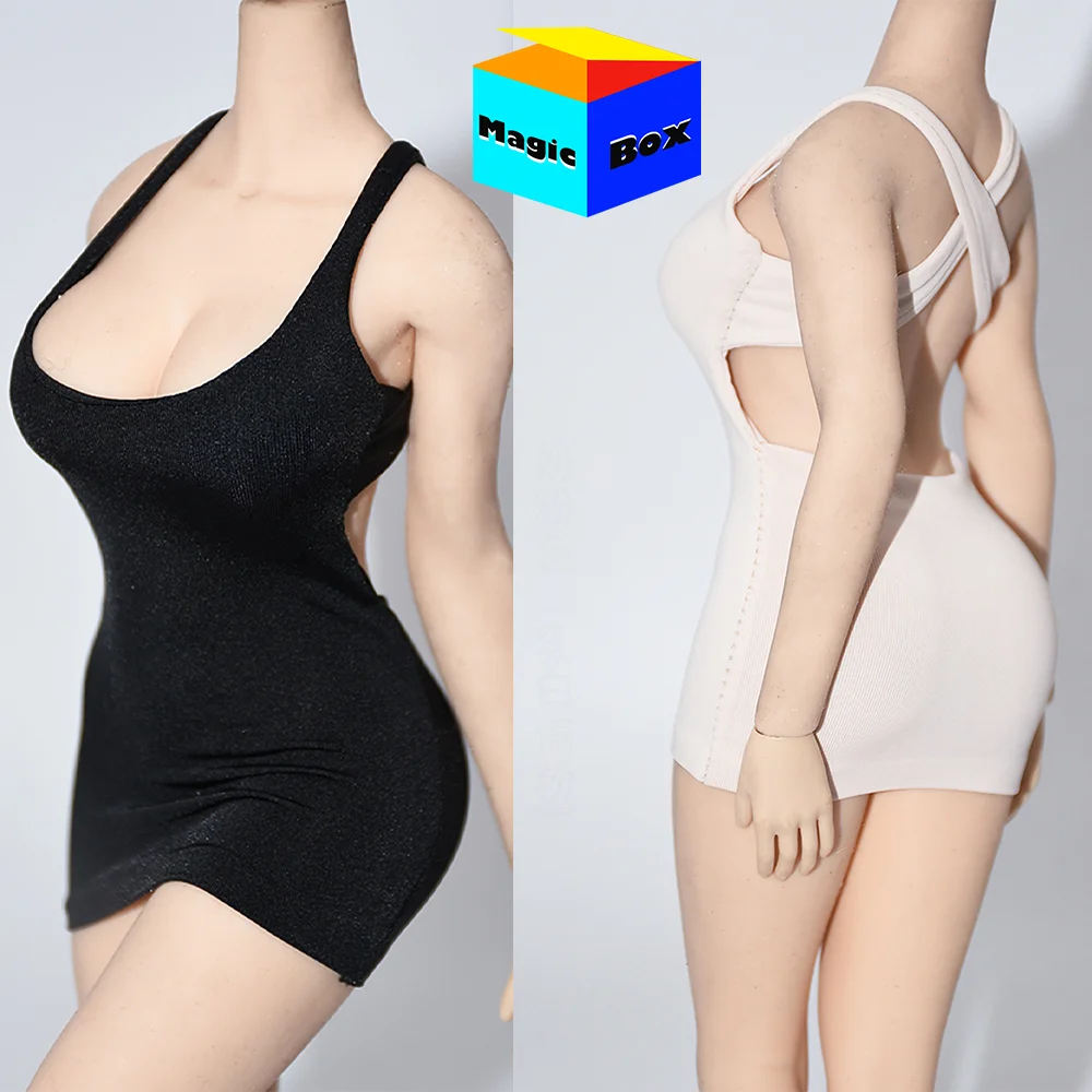 

1/6 Scale Ice Silk Vest Suspender Skirt Backless Sexy Short Hip Skirt Dress Fits 12'' Tbleague Phicen Female Action Figure Dolls
