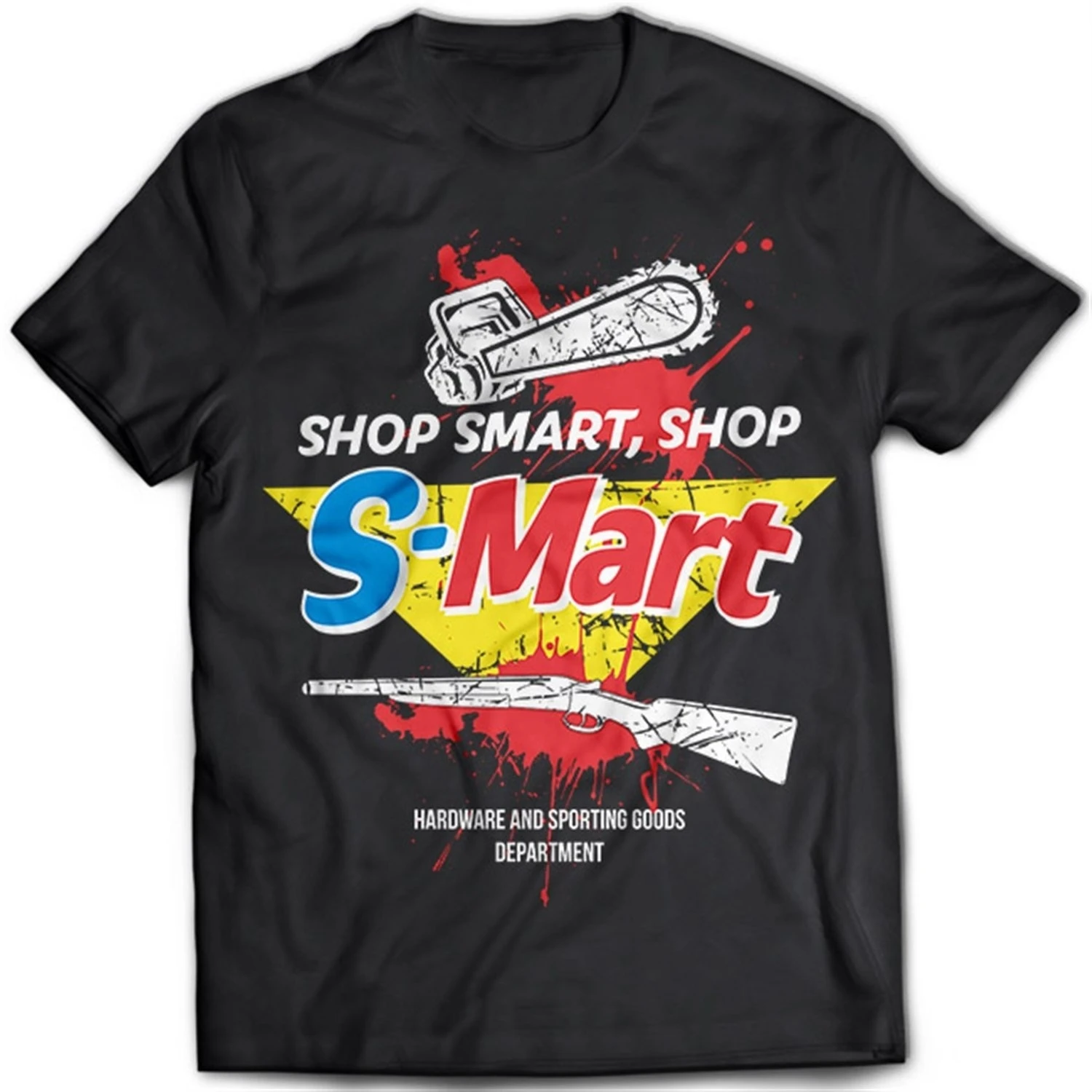

Funny T Shirts Shop Smart Shop S-Mart Mens Short Sleeve T-Shirt Army Of Darkness Evil Dead Horror Zombie Terror