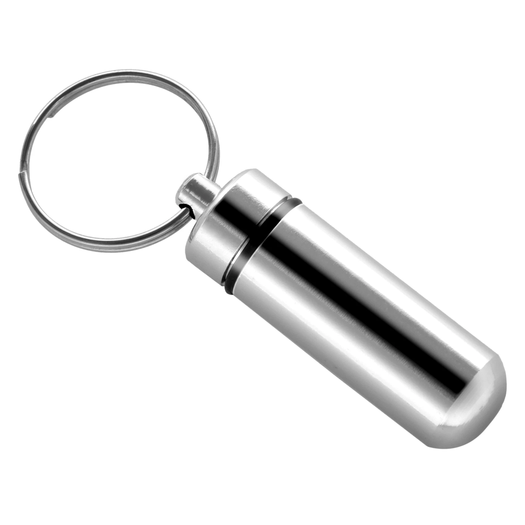

Silver Pill Medicine Box Case Holder Container Capsule Bottle Keyring