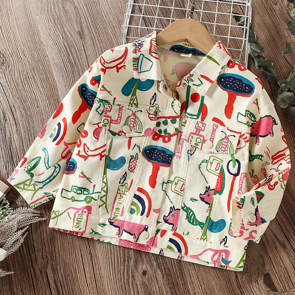 

Kids Denim Jacket for Girls Coats Spring Autumn Printed Outfits Children Outerwears Clothes for Teenagers Costumes 4 6 8 9 Years
