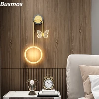nordic light luxury led wall lamp butterfly gold modern minimalist living room bedroom bedside home decoration indoor lighting