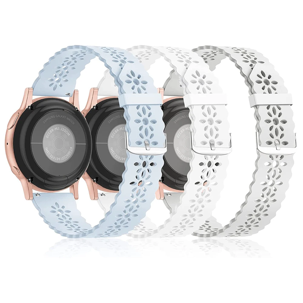 

Woman Lace Strap for Samsung Galaxy Watch 3 4/Active 2 Slim Silicone Watchband for Galaxy Watch 42 46 44 40 41mm Wrist Bracelet