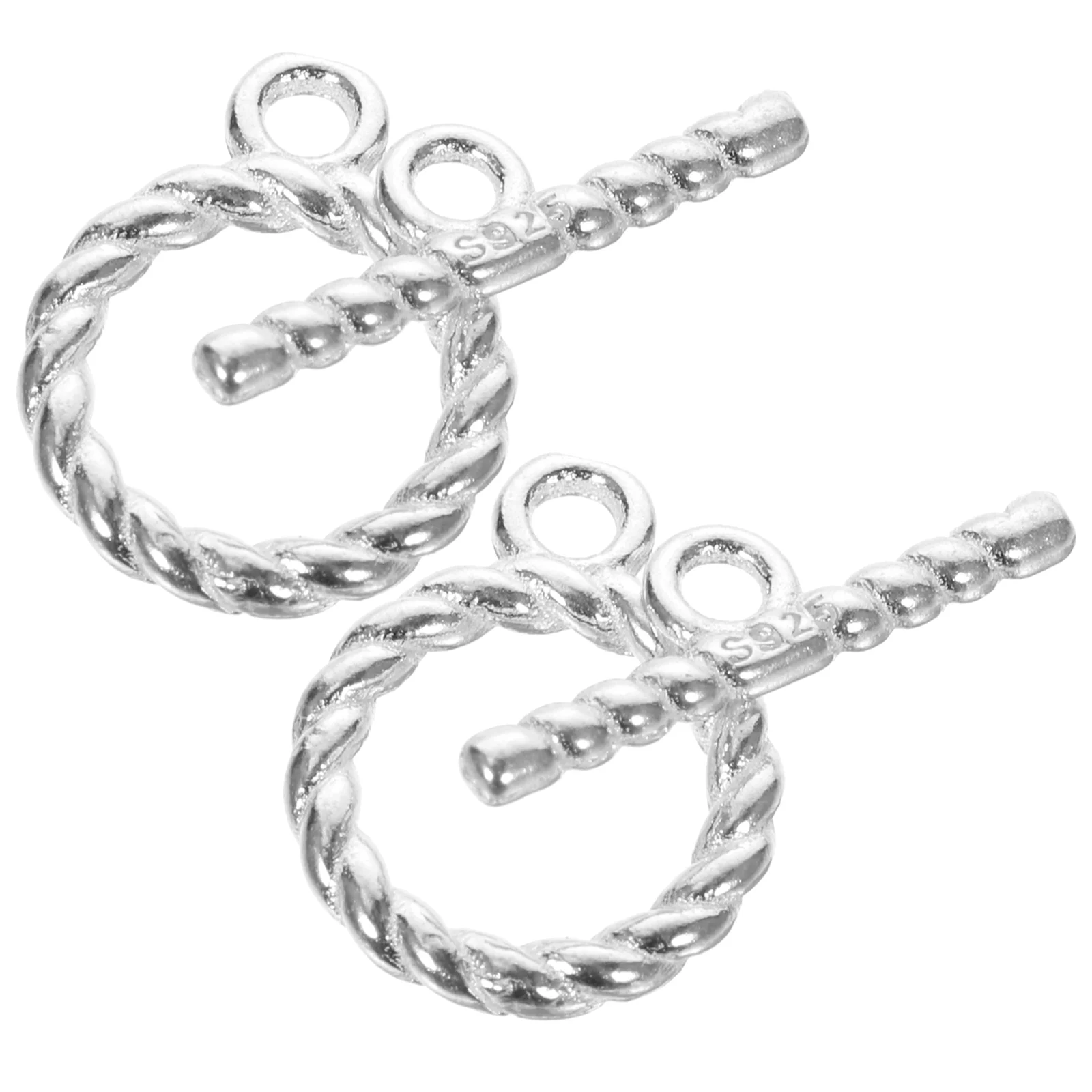 

2 Sets Jewelry Making Toggle Clasps Bracelet Connectors Choker Pendant S925 Silver Tool Necklace
