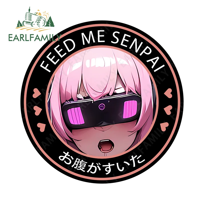 EARLFAMILY 13 см x Ahegao лицевая сторона с нашивкой автомобильная наклейка Senpai кормить