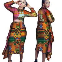 bazin riche african dresses for women dashiki evening long dresses women african clothing penter pan collar draped dress wy4102