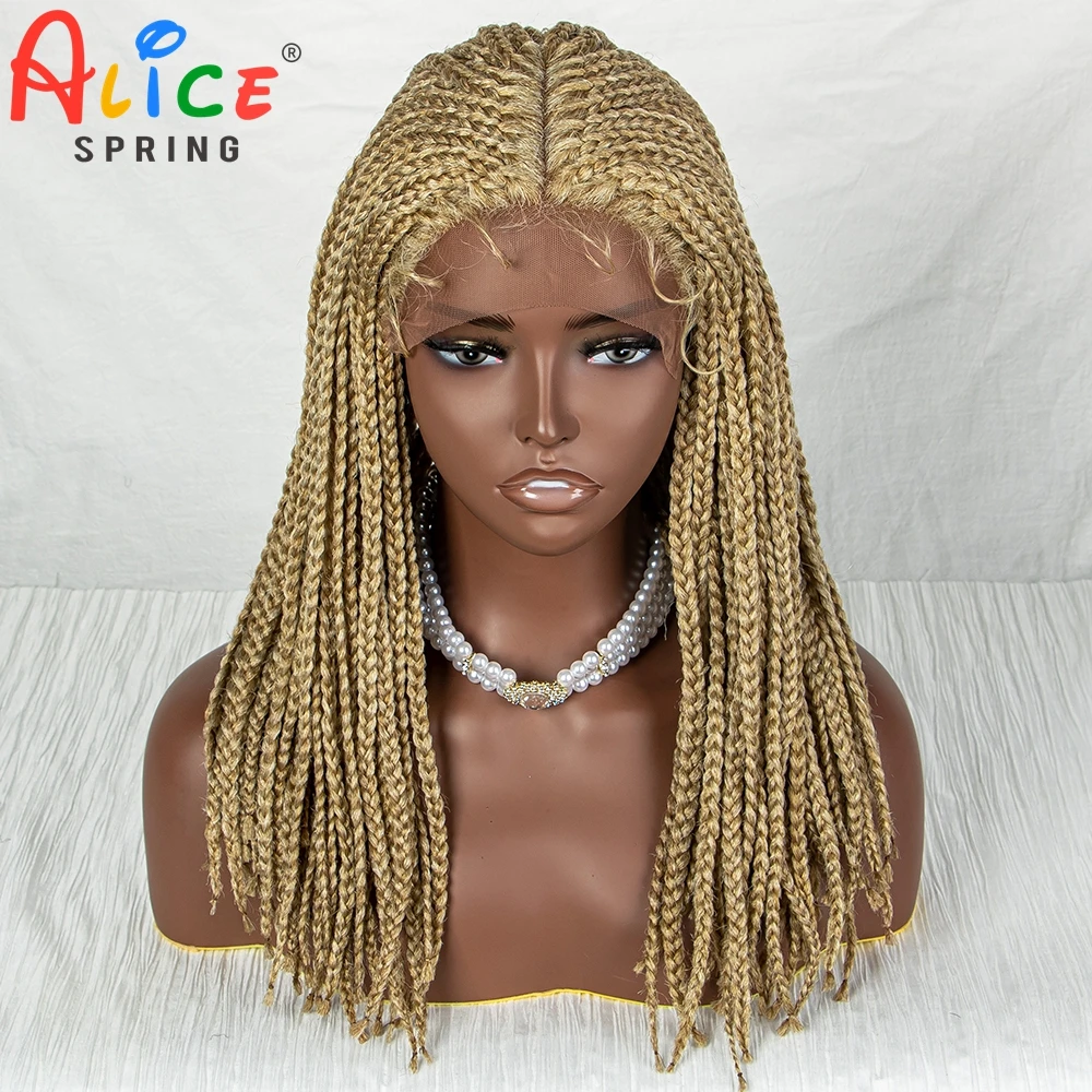 

613 Blonde Synthetic Lace Braided Wigs Short Straight Bob Wig for Black Women Knotless Box Braids Wig Crochet Braiding Hair Wigs