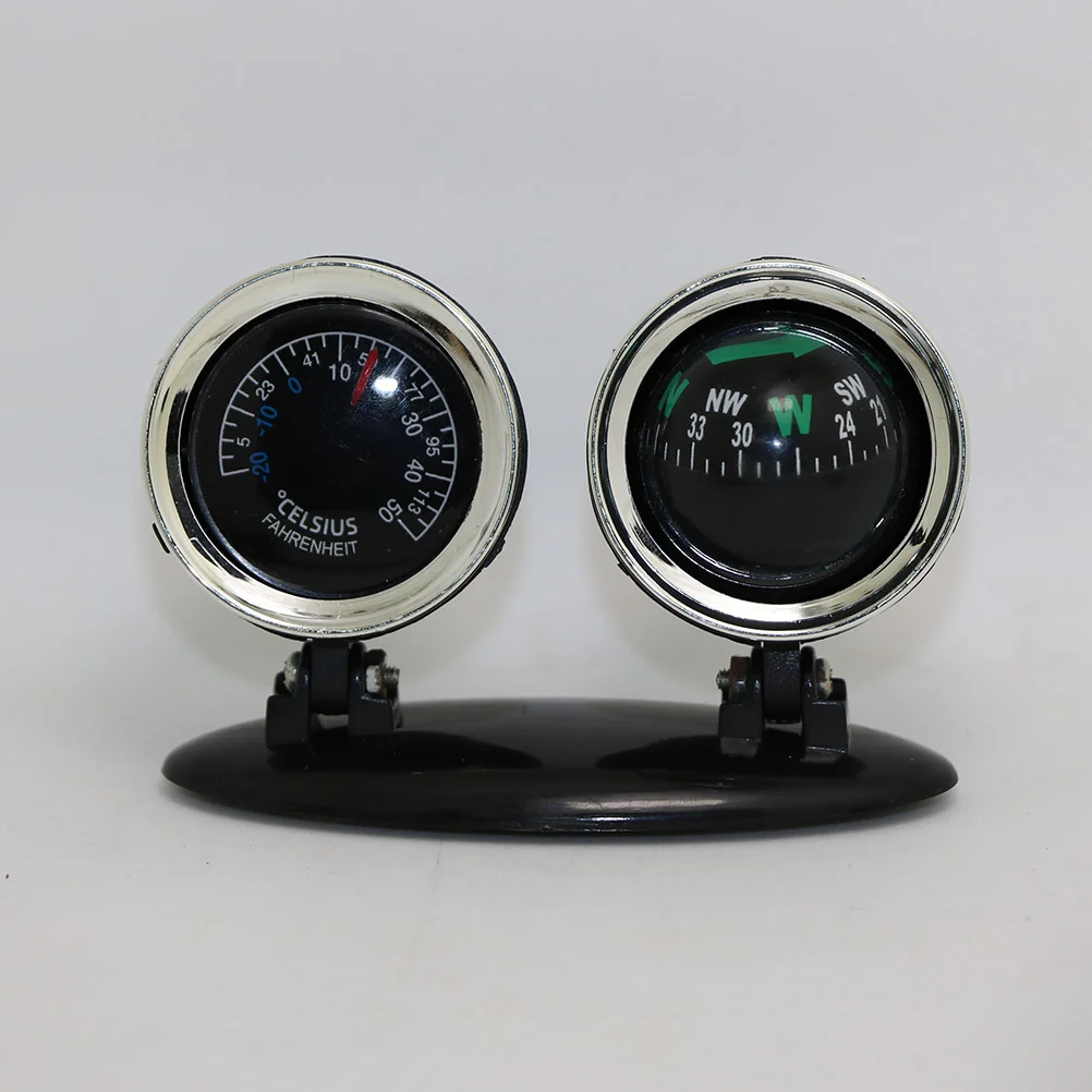 

2 In Digital Temperature Gauge Car Mini Compact Compass Automobile Compass Self-adhesive Auto Dashboard Compass