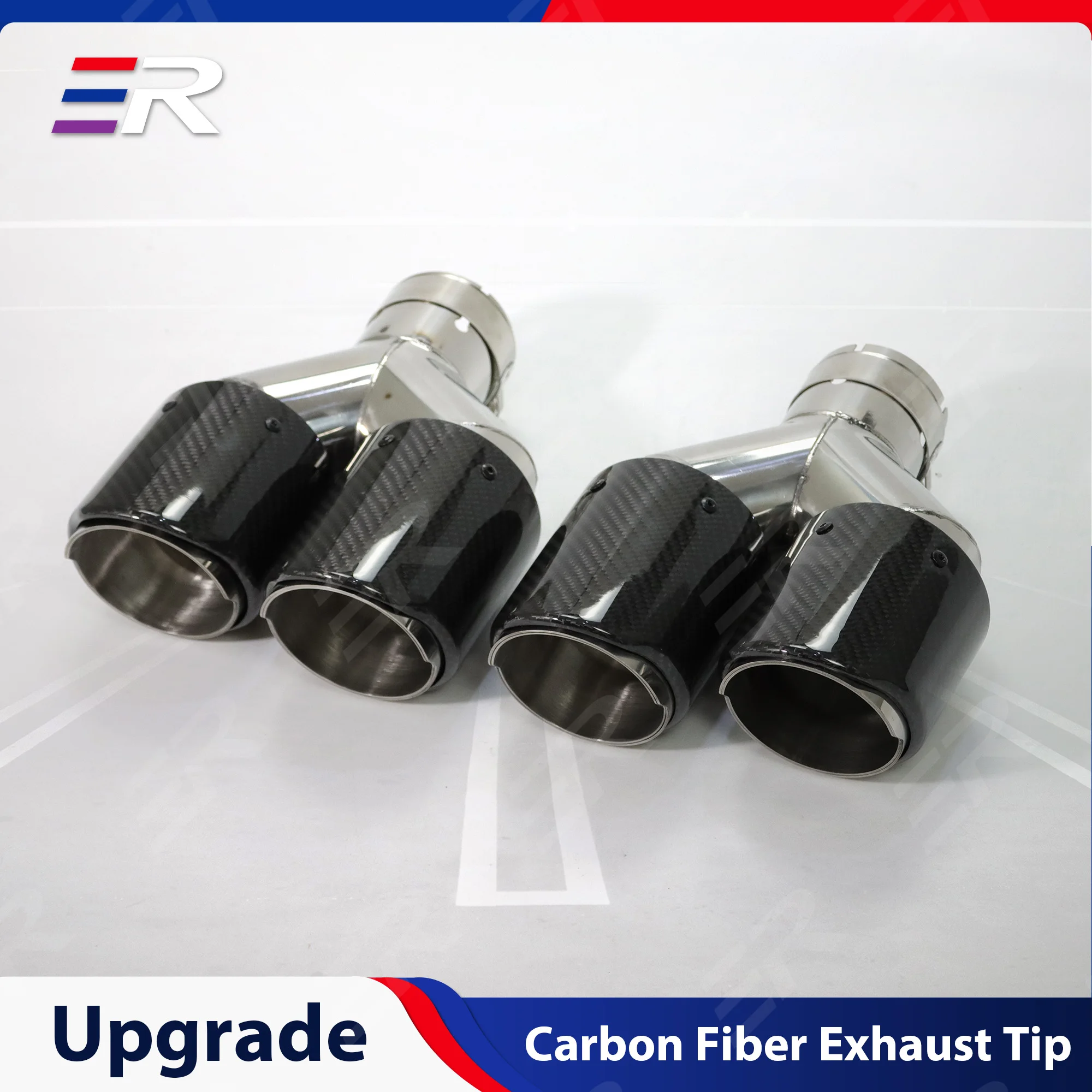 ER Универсальный выхлопной наконечник модификации глянцевое углеродное волокно
