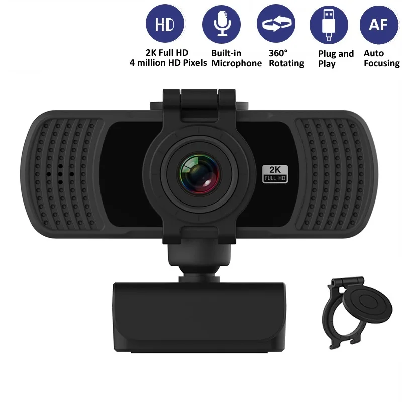 

2022. Веб-камера в реальном времени HD 1080P, 2K, компьютерная веб-камера для ПК с микрофоном для прямой трансляции, видеозвонков, конференций, рабо...