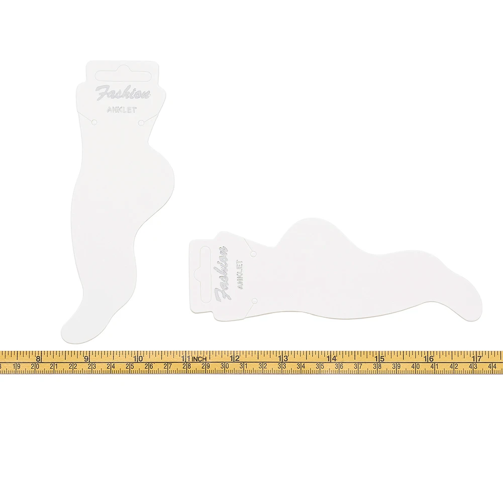 PANDAHALL 800PCS Cardboard Anklet Jewelry Socks Display Cards, White, 155x50x0.8mm