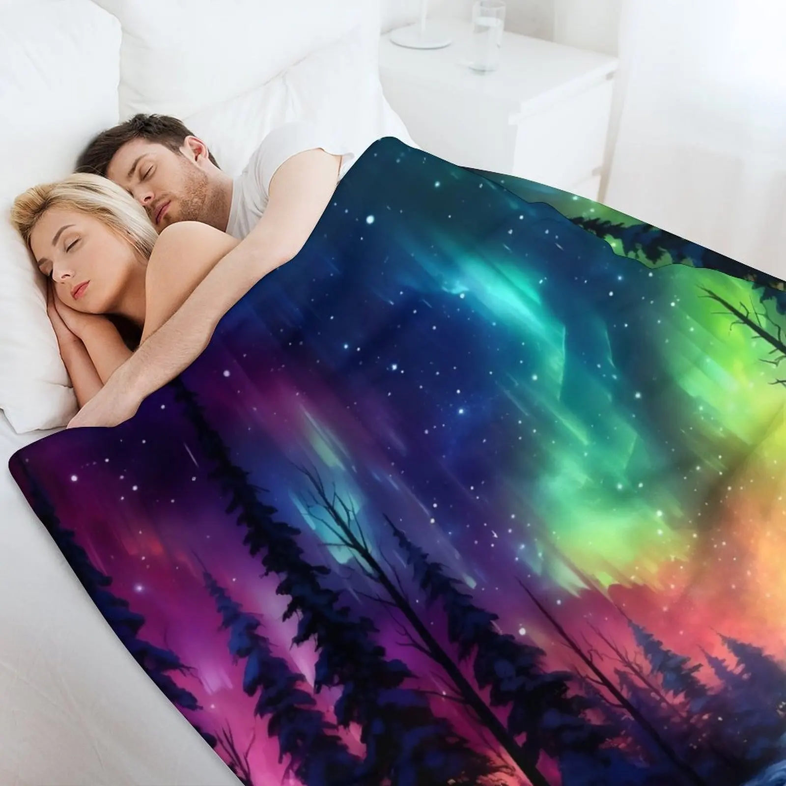 Одеяло Aurora Borealis очаровательное светящееся неоновое одеяло для дивана кровати