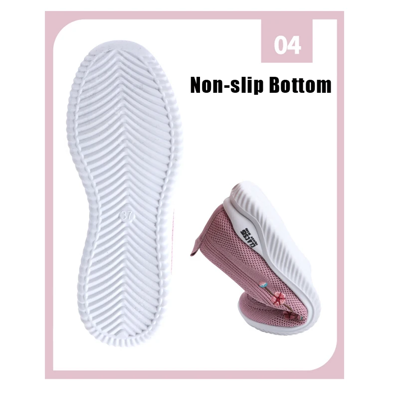 Weightlight mom mesh Wedges sneakers women emboridery flower flats female footwear breathable summer tennis loafers