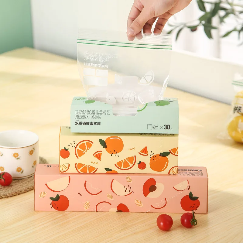 

15-30PCS Silicone Food Storage Bag Reusable Fresh-keeping Bag Fruit And Vegetable Sealed Freezer Bag Leakproof Food Ziplock Bag