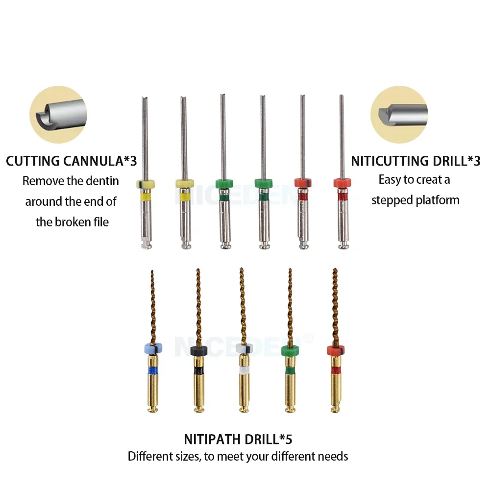 High Quality 1 Set Easy Den tal Root Canal File Extractor Broken Files Removal System Kit Endo Rescue Retrieval