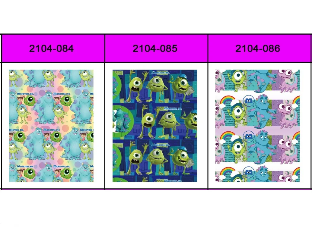 Disney Monsters Inc. Мультяшная искусственная кожа с принтом 30x13 6 см/рулон синтетическая