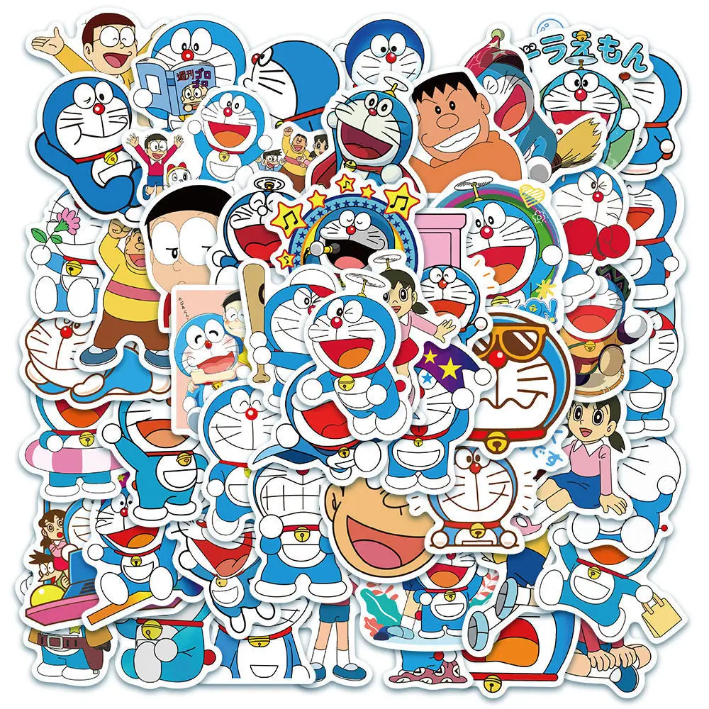 

50 наклеек Doraemon Bandai, декоративные водонепроницаемые наклейки с изображением покорианского медведя