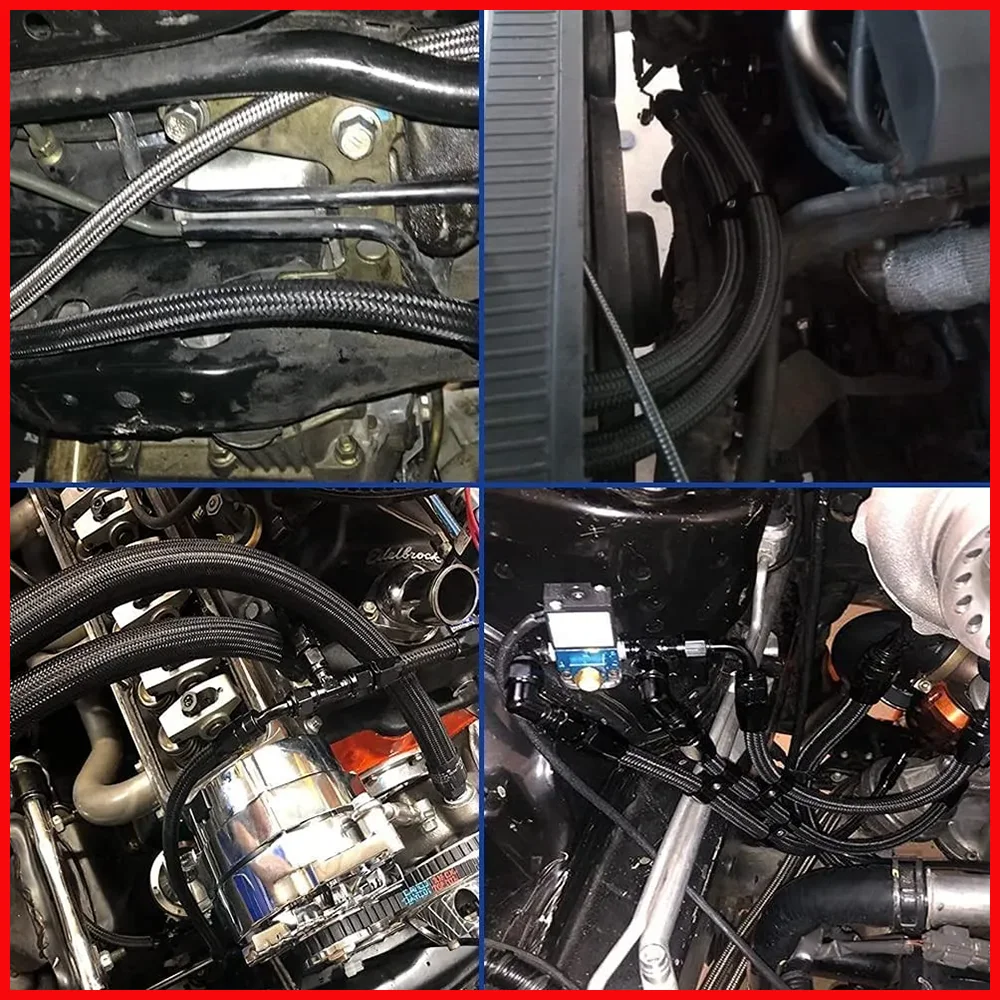 1-10M AN4 AN6 AN8 AN10 AN12 E85 Трубка из нейлона плетеная нержавеющей стали CPE красный