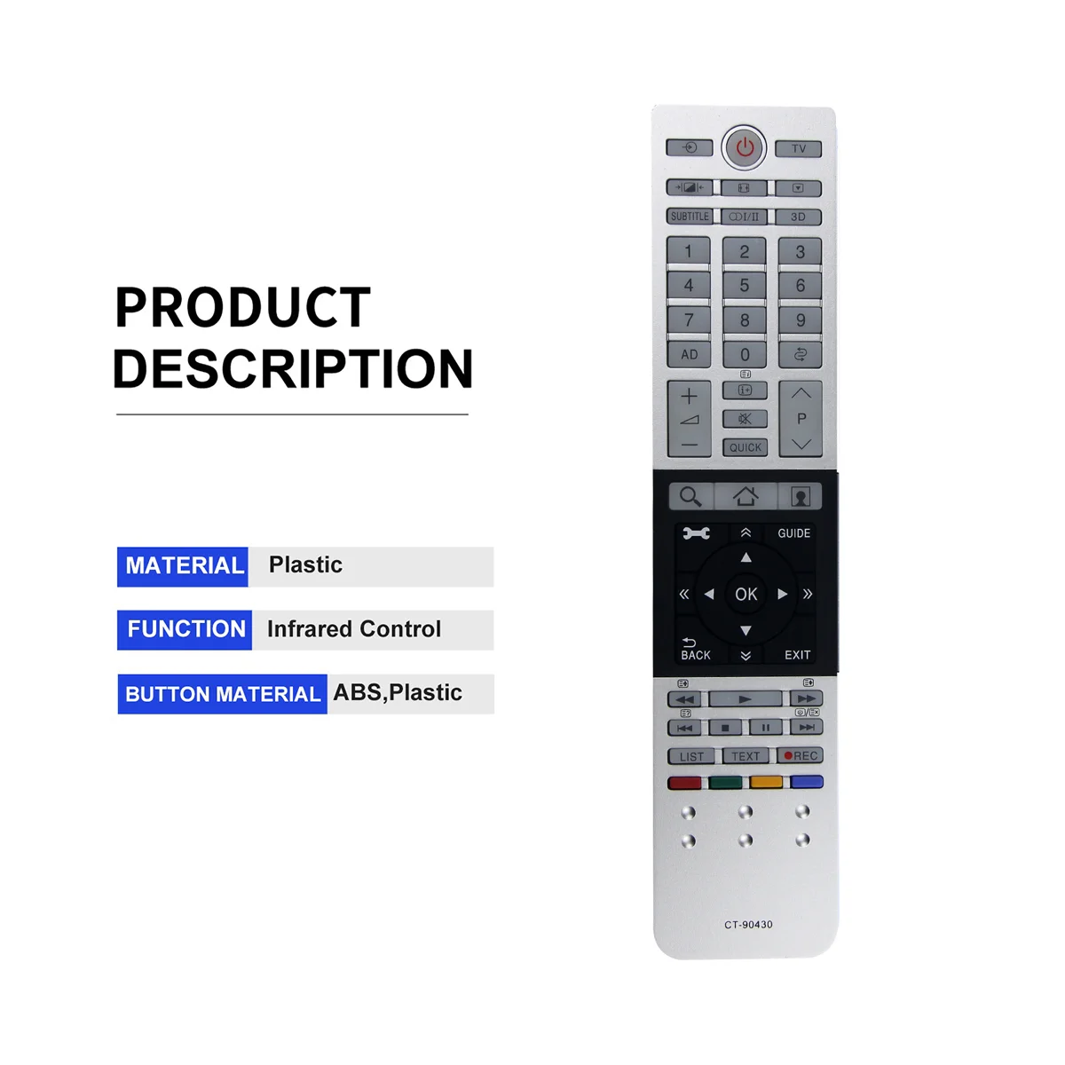 Заменить CT 90430 пульт дистанционного управления для Toshiba 4K Ultra HD TV Smart