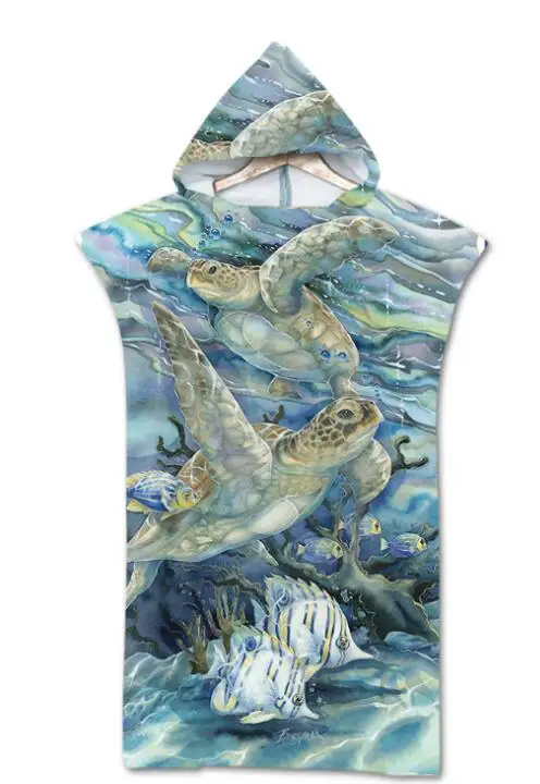 Модное быстросохнущее пляжное полотенце с капюшоном и принтом животных банное