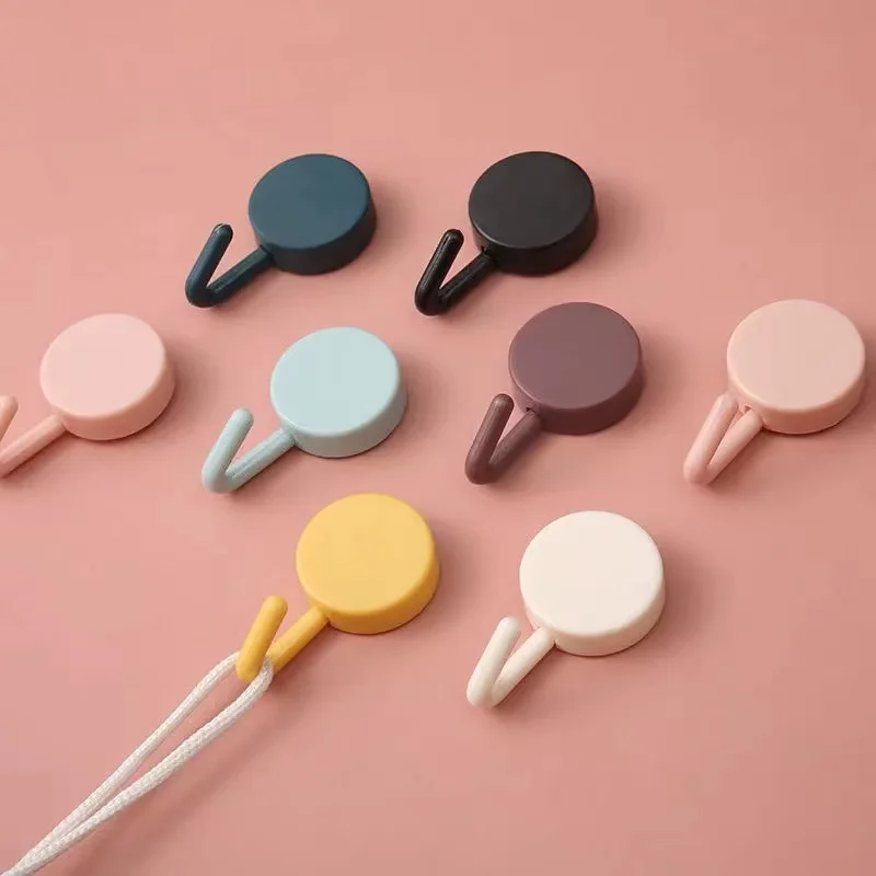 

4/6/8 Pcs Hooks No Trace Strong Viscose Hook Kitchen Bathroom Creativity Cute Self Adhesive Wall Hanger Multi-Purpose Hooks