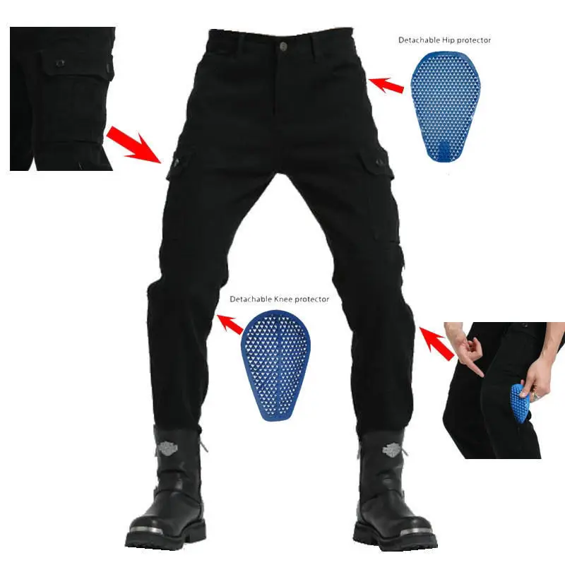 

Summer Motorcycle Pants for Men Dualsport Motocross Motorbike Jeans Riding Overpants Enduro Adventure Touring