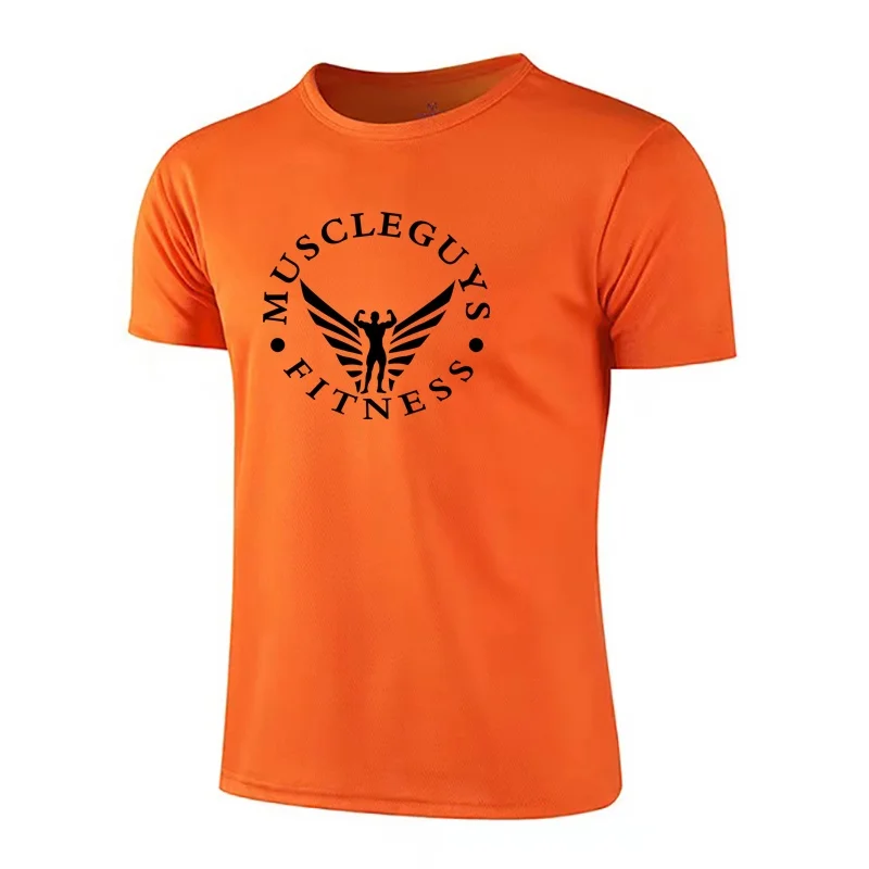 

New Mens Slim Workout Gym T Shirt Mesh Running Muscle Weight Lifting Casual Clothing T-shirt Hot Selling Quick Dry Short Sleeve