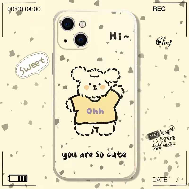 

Clmj Cute Dog Animal Phone Case For iPhone 7 8 Plus 11 12 Mini 13 Pro 14 Se 2020 X XR XS Max Silicone iPhone Protective Cover