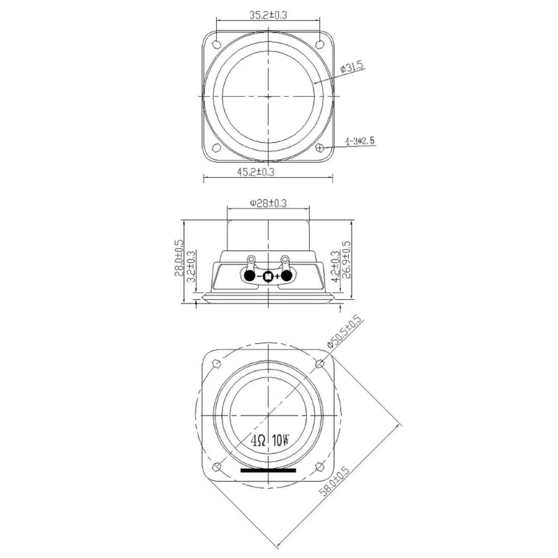 Профессиональный магнитный динамик 10 Вт 4 Ом полнодиапазонные колонки раскройте