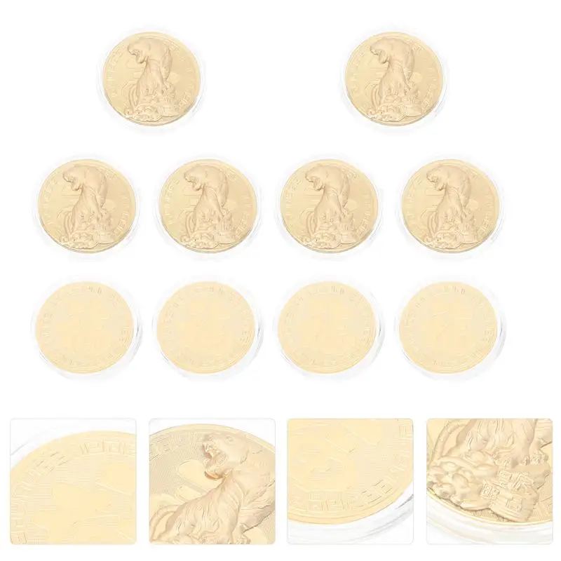 

10Pcs New Year 2022 Coins Decorative Home Coin Art Collection Coin Golden