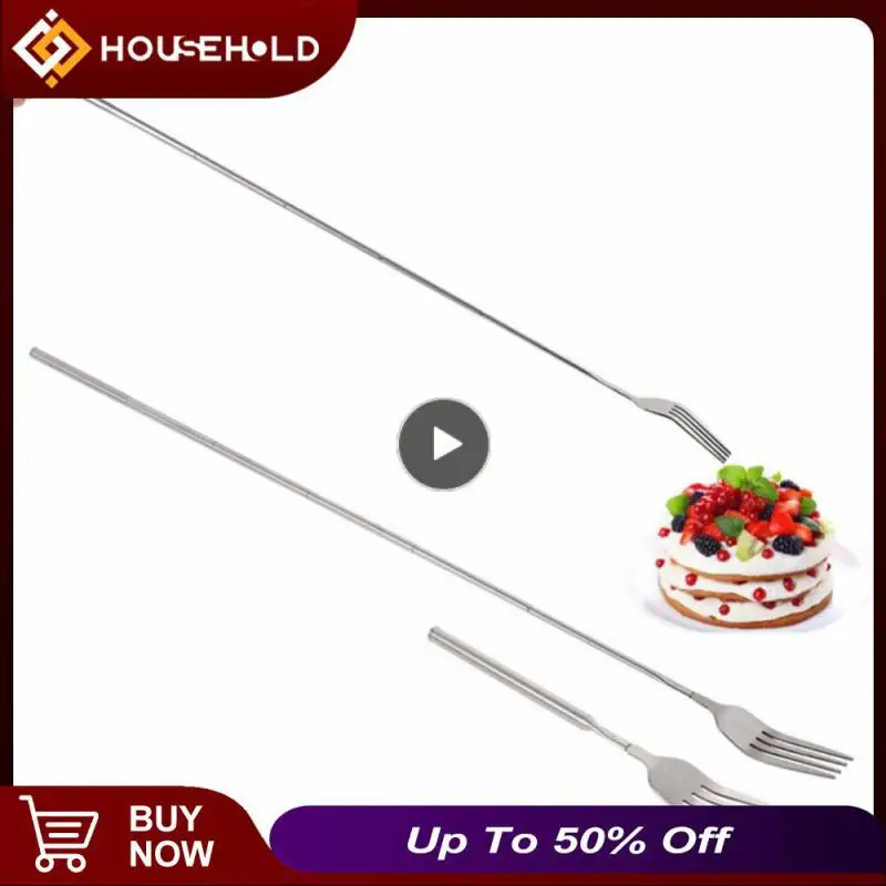 

2/4/6PCS Cooking Portable Versatile Convenient Portable Telescopic Fork Functional Easy To Use Creative Telescopic Barbecue Fork