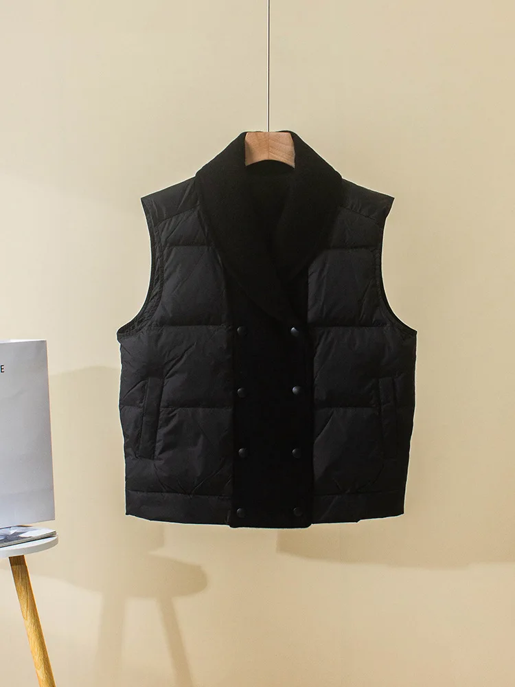 Женский пуховой жилет новинка сезона осень-зима 2024 однобортная Свободная