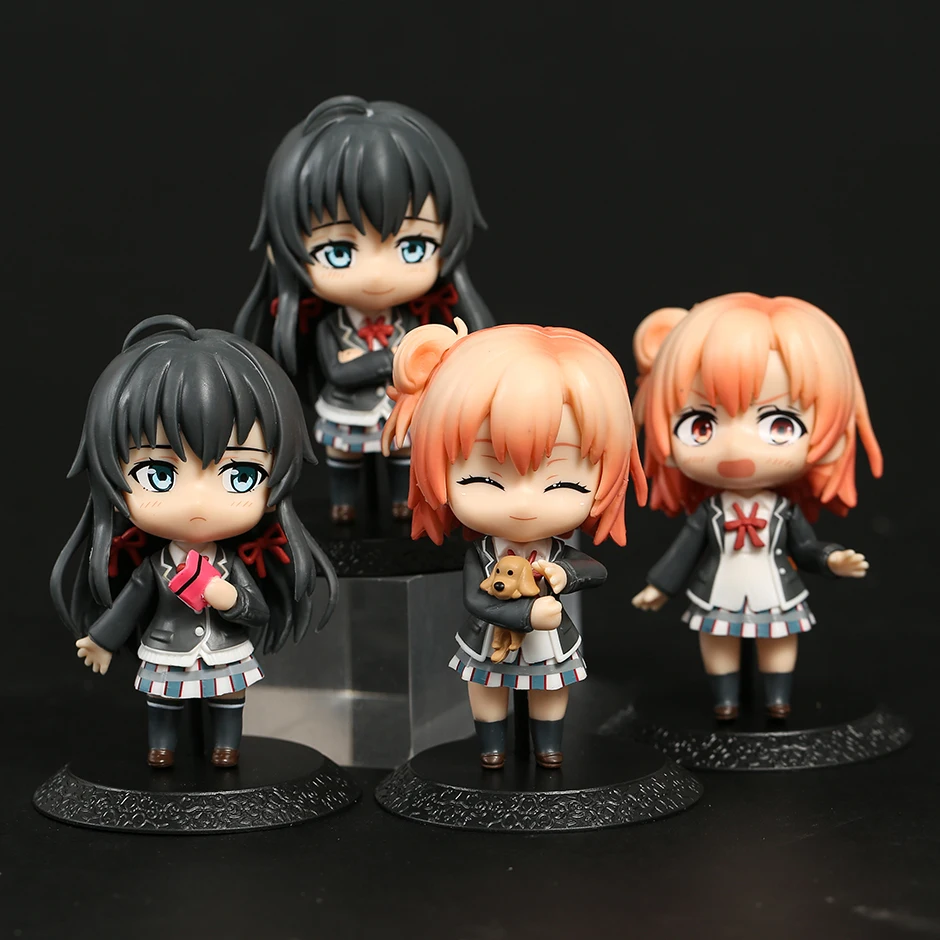 

10cm My Teen Romantic Comedy SNAFU Yuigahama Yui Yukinoshita Yukino Figure Figurine Model Dolls Toys 4pcs/set