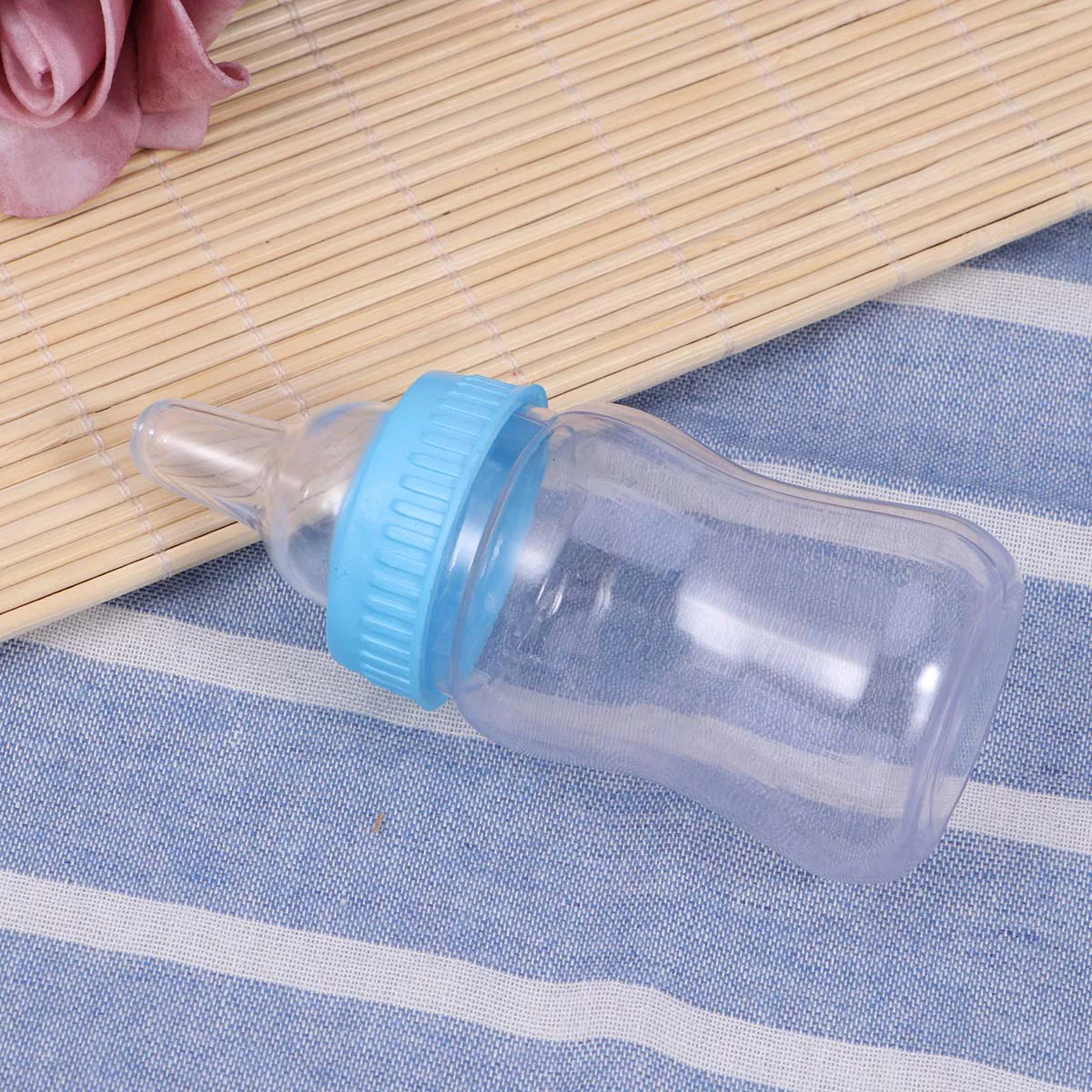 

12 Pcs Bottles Babies Baby Shower Candy Box Blue Decor Baby Gift Box Miniature Gifts Baby Shower Party Faors Small Gift