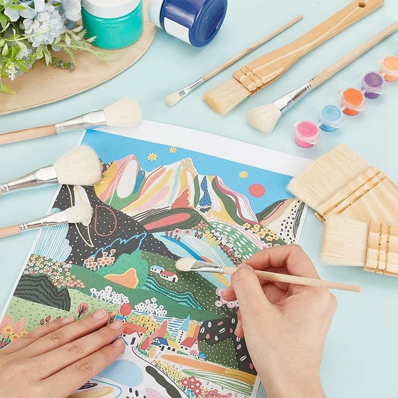 Набор керамических кистей 9 стилей кисти для керамической глазури шерстяная