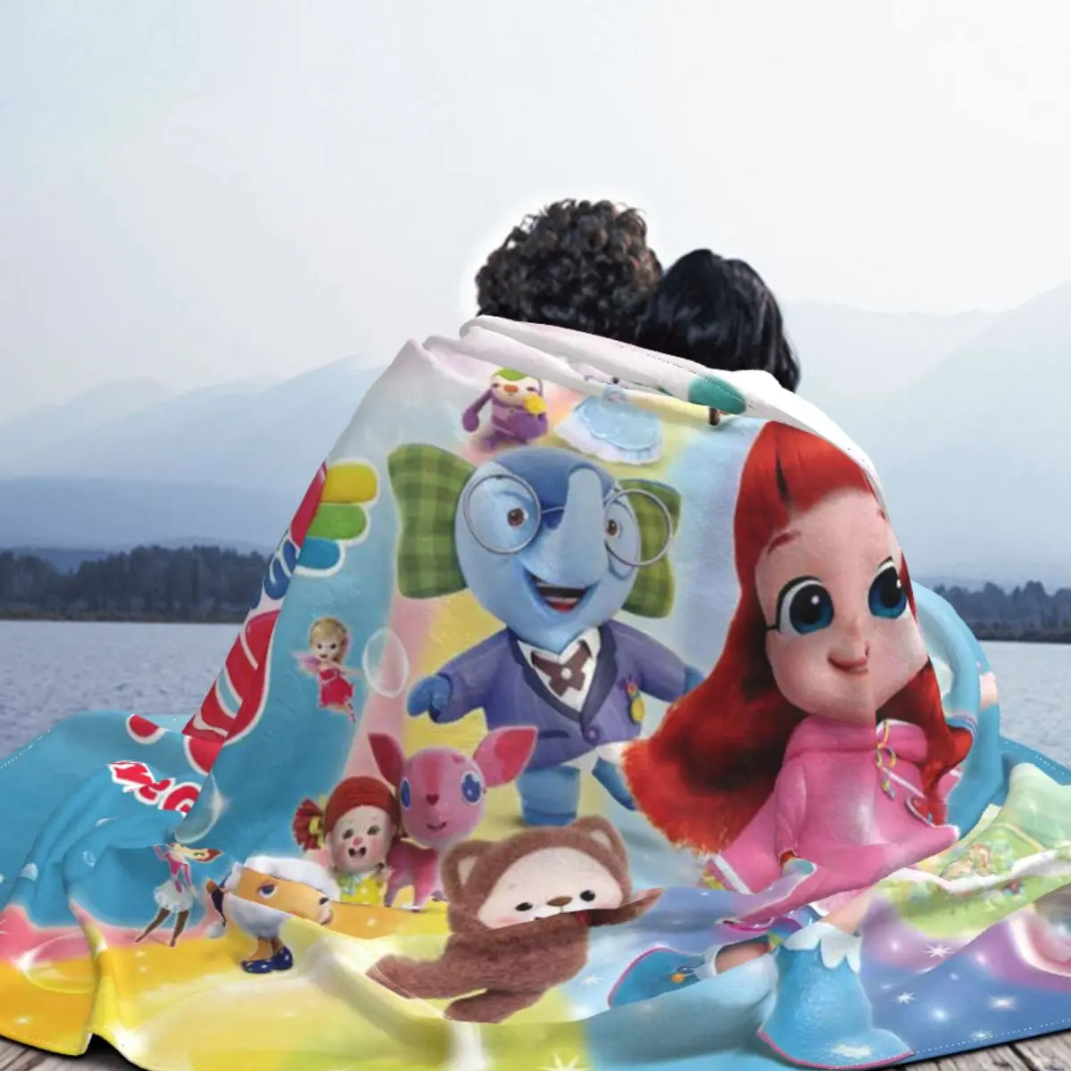 Одеяло с радужным Рубином Лулу и медведем Фланелевое летнее мультяшное аниме