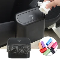 hanging car trash can vehicle garbage dust case storage box abs square pressing type trash bin auto interior accessories for car