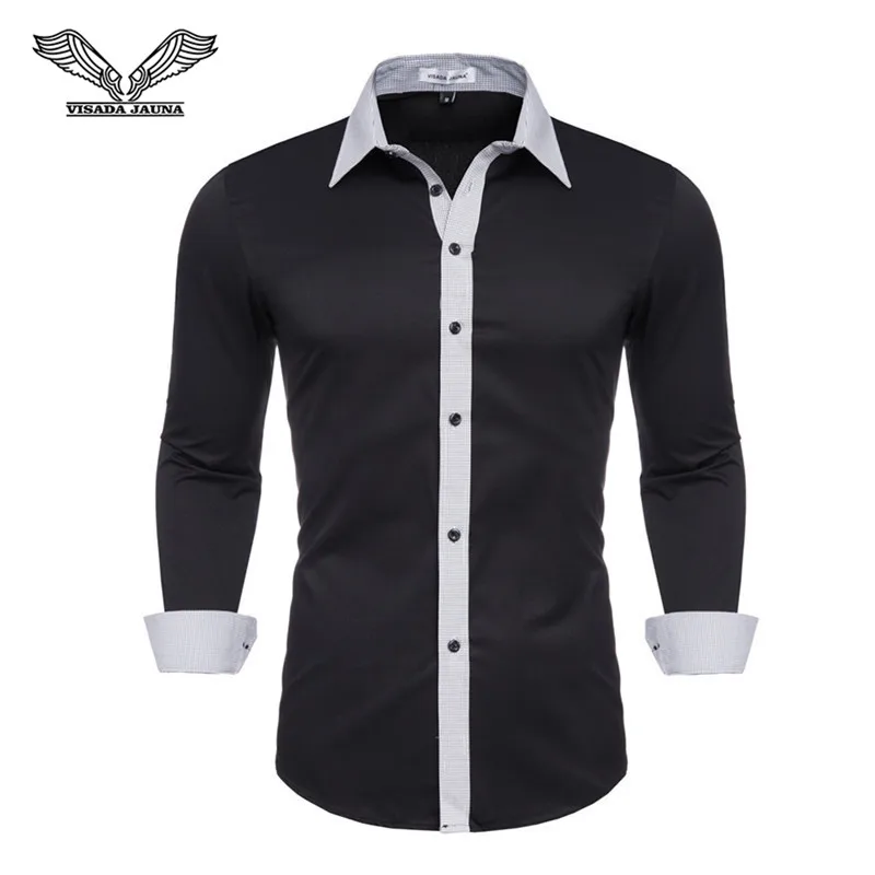 

Plus Size Dress Shirt Men Long Sleeve Brand New Big Size Cotton Shirts Male Social 8XL 7XL 6XL 5XL Solid Color Men Clothes N5135