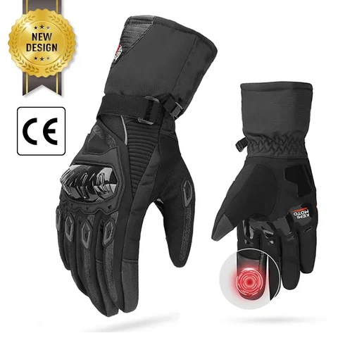 Kemimoto inverno guanti motociclistici CE touch screen motorcross guanti protettivi antivento impermea