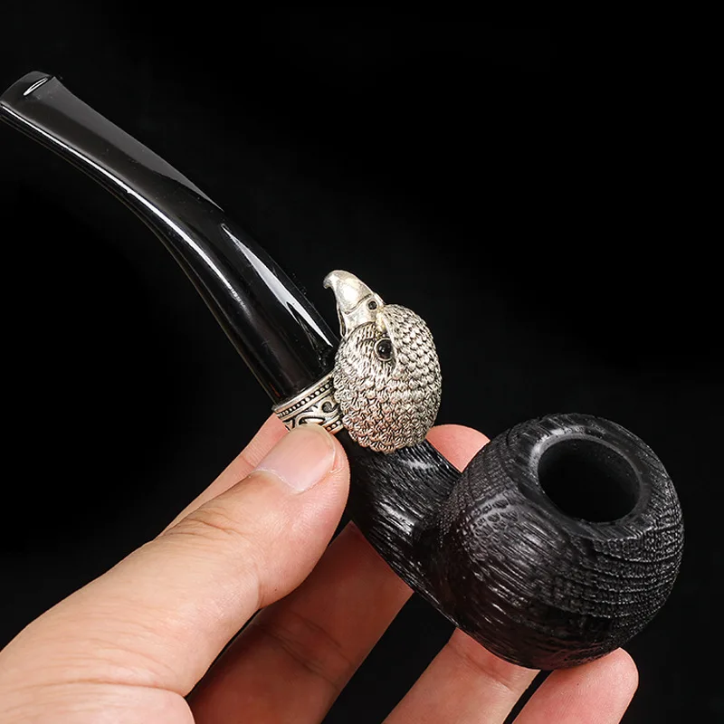 

Oak pipe with Eagle Head men's cut tobacco pipe portable
