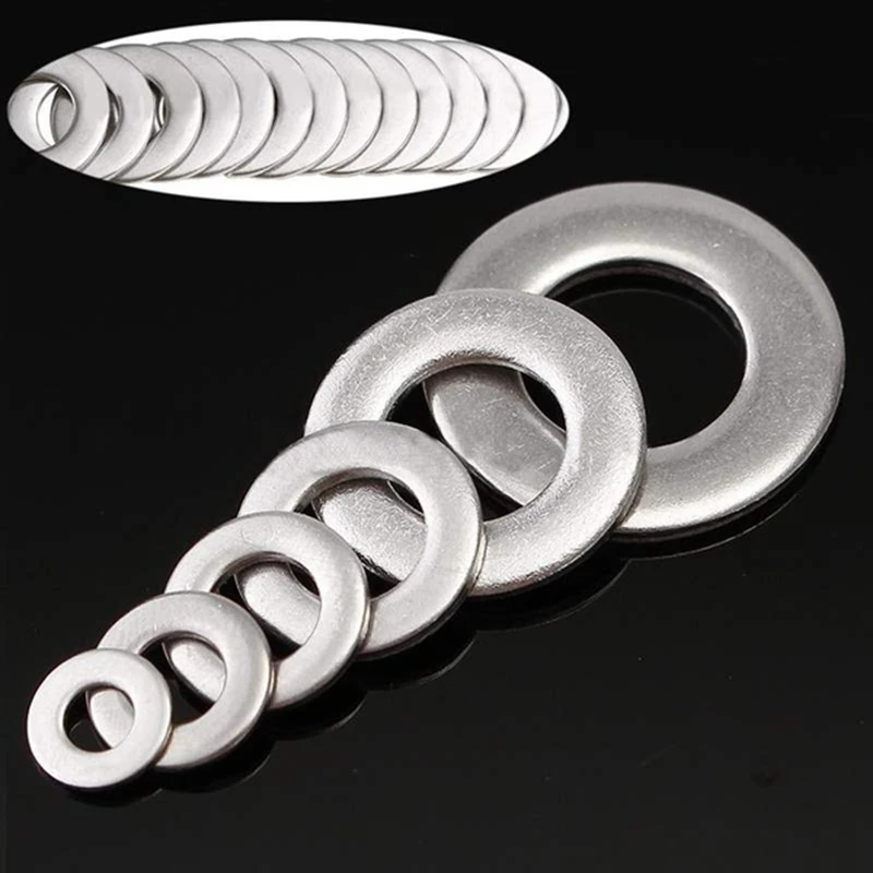 210Pcs 304 Flat Stainless Steel Washers M3 M4 M5 M6 M8 M10 For Screws Repair Kit Tool images - 6