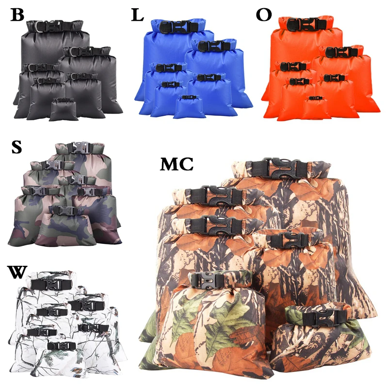 6PCS Waterproof Dry Bag Pack Sack Swimming Kayaking Rafting River Trekking Floating Sailing Canoing Boating Water Resistance